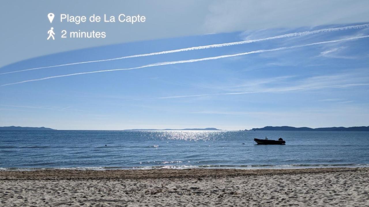 L'Instant Plage - Vue Mer - Bord De Plage - La Capte - Cote D'Azur Hyères Exterior foto